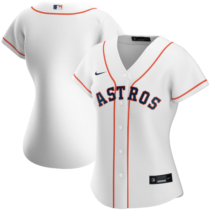 2020 MLB Women Houston Astros Nike White Home 2020 Replica Team Jersey 1